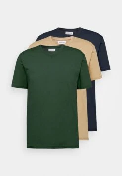 Pier One 3 Pack - Camiseta Básica - Khaki/Tan/Dark Blue -Pier One Ventas 0c35076ff08749278d2b17df3e7e328f