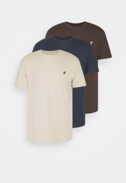 Pier One 3 Pack - Camiseta Básica - Dark Blue/Beige/Dark Brown -Pier One Ventas 0ff326bc8c55447a9774470285a7df1e