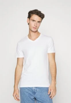 Pier One V Neck Bird Tonal 3 Pack - Camiseta Básica - Light Brown/White/Dark Blue -Pier One Ventas 1f5463f9c0604b97998b18e77595bc5f