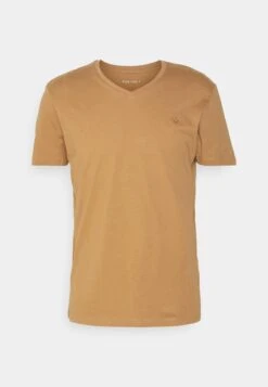 Pier One V Neck Bird Tonal 3 Pack - Camiseta Básica - Light Brown/White/Dark Blue -Pier One Ventas 239be3f8d5344e18a078136b88ad5384
