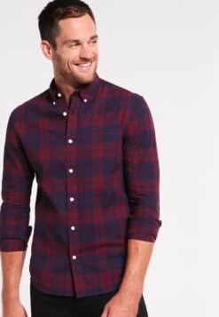 Pier One Camisa - Dark Blue/Bordeaux
