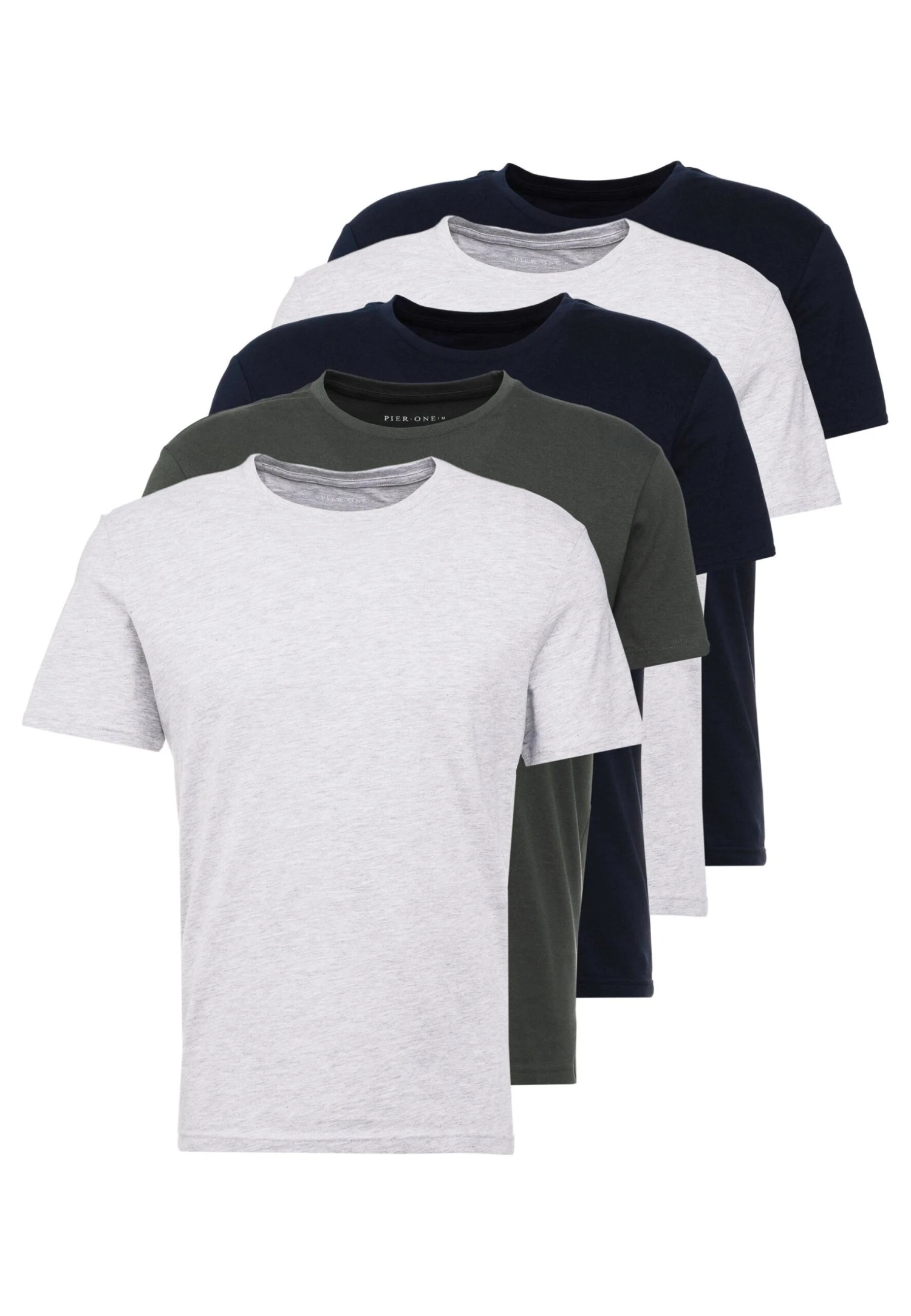 Pier One 5 Pack - Camiseta Básica - Dark Blue/Grey/Khaki 7 Pier One 5 Pack - Camiseta Básica - Dark Blue/Grey/Khaki - Imagen 7