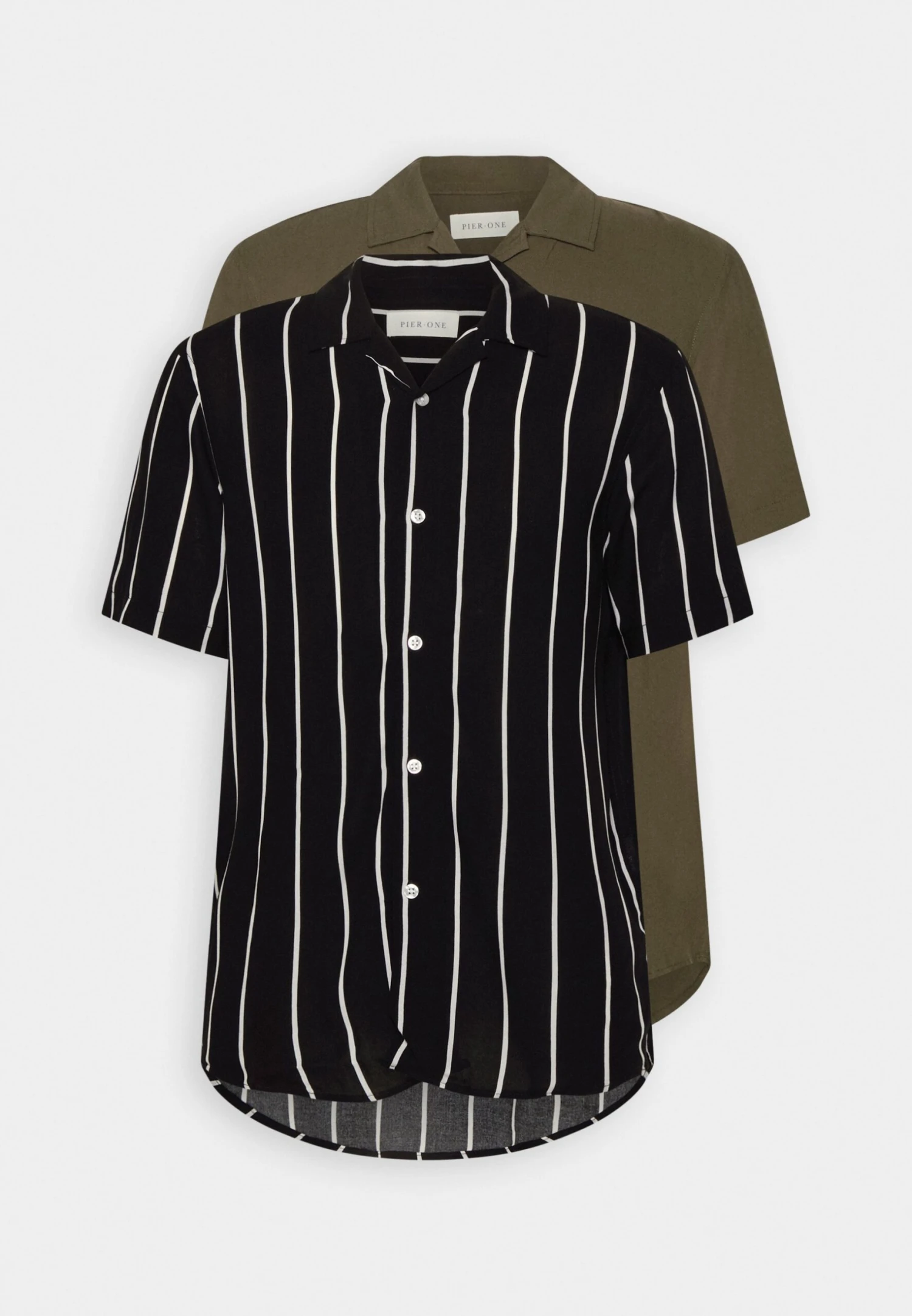 Pier One 2 Pack - Camisa - Olive/Black 5 Pier One 2 Pack - Camisa - Olive/Black - Imagen 5