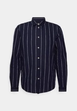 Pier One Linen Mix Stripe - Camisa - Dark Blue -Pier One Ventas 3d79b1d40258406cbf02f1c2d4668403
