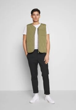 Pier One 5 Pack - Camiseta Básica - Olive/ White/ Navy /Yellow /Black