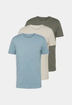 Pier One 3 Pack - Camiseta Básica - Brown/Beige/Light Blue -Pier One Ventas 6207198c93254405a2ac3fe4191f041d