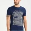 Pier One Camiseta Estampada - Dark Blue/White