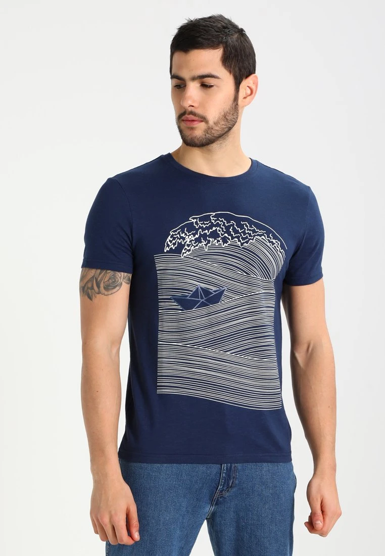 Pier One Camiseta Estampada - Dark Blue/White 1 Pier One Camiseta Estampada - Dark Blue/White