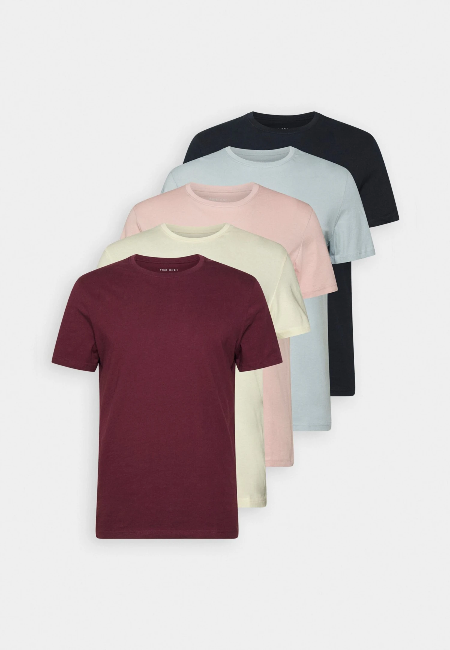 Pier One 5 Pack - Camiseta Básica - Dark Blue/Pink/Off-White 8 Pier One 5 Pack - Camiseta Básica - Dark Blue/Pink/Off-White - Imagen 8