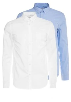 Pier One 2 Pack - Camisa Elegante - White/Light Blue -Pier One Ventas 71d6edb91cac4bc5aa9b2a07563069b2