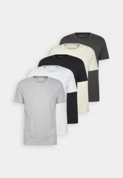 Pier One 5 Pack - Camiseta Básica - White/Off-White/Light Grey/Beige/Black -Pier One Ventas 7bf5e8f476e84e10a6f18ffb93b5ff4c