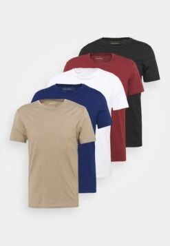 Pier One 5 Pack - Camiseta Básica - White/Black/Bordeaux -Pier One Ventas 821a9428a35f403f8260cec51cee307c