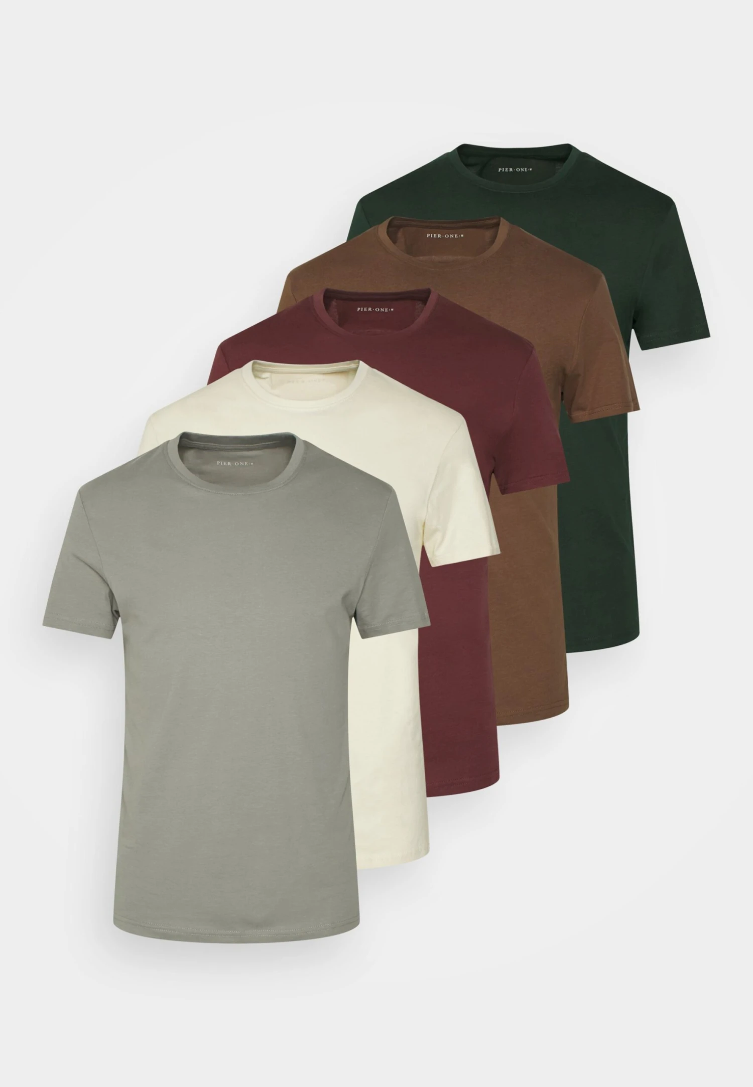 Pier One 5 Pack - Camiseta Básica - Bordeaux/Light Grey/Brown 6 Pier One 5 Pack - Camiseta Básica - Bordeaux/Light Grey/Brown - Imagen 6