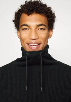 Pier One Structure Block High Collar - Chaqueta De Punto - Black -Pier One Ventas 8ae538afff544777a63a44071114fc02