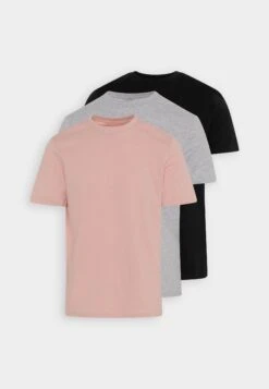 Pier One 3 Pack - Camiseta Básica - Mottled Light Grey/Pink/Black -Pier One Ventas 99867f7702c549b5b66de9a87bff9eae