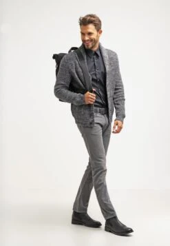 Pier One Chaqueta De Punto - Dark Grey Melange -Pier One Ventas 9a088d2c532449e899aaa7f8f07949a5