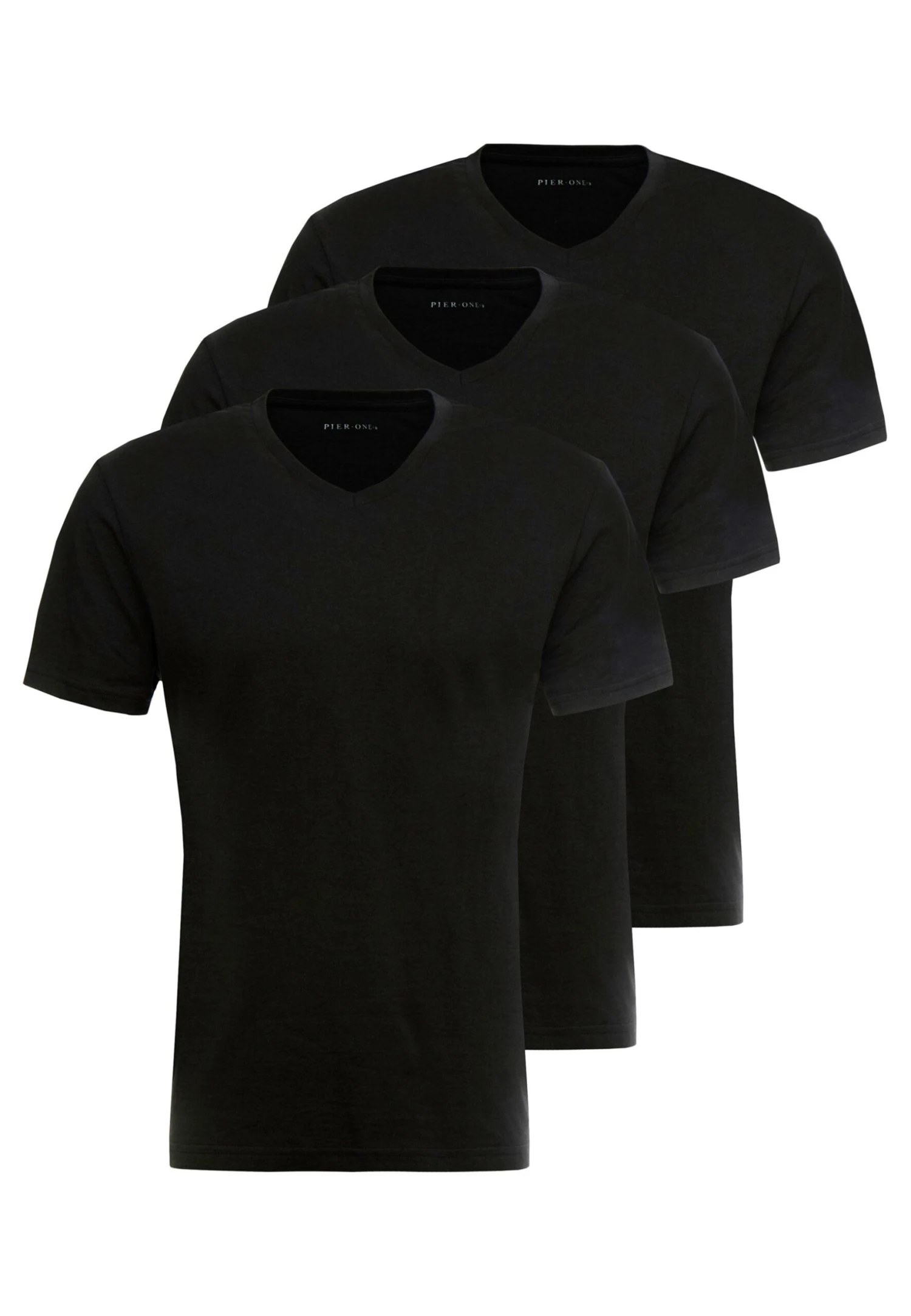 Pier One 3 Pack- Camiseta Básica - Black 4 Pier One 3 Pack- Camiseta Básica - Black - Imagen 4