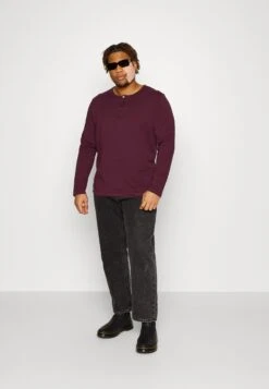 Pier One 2 Pack - Camiseta De Manga Larga - Dark Grey/Red