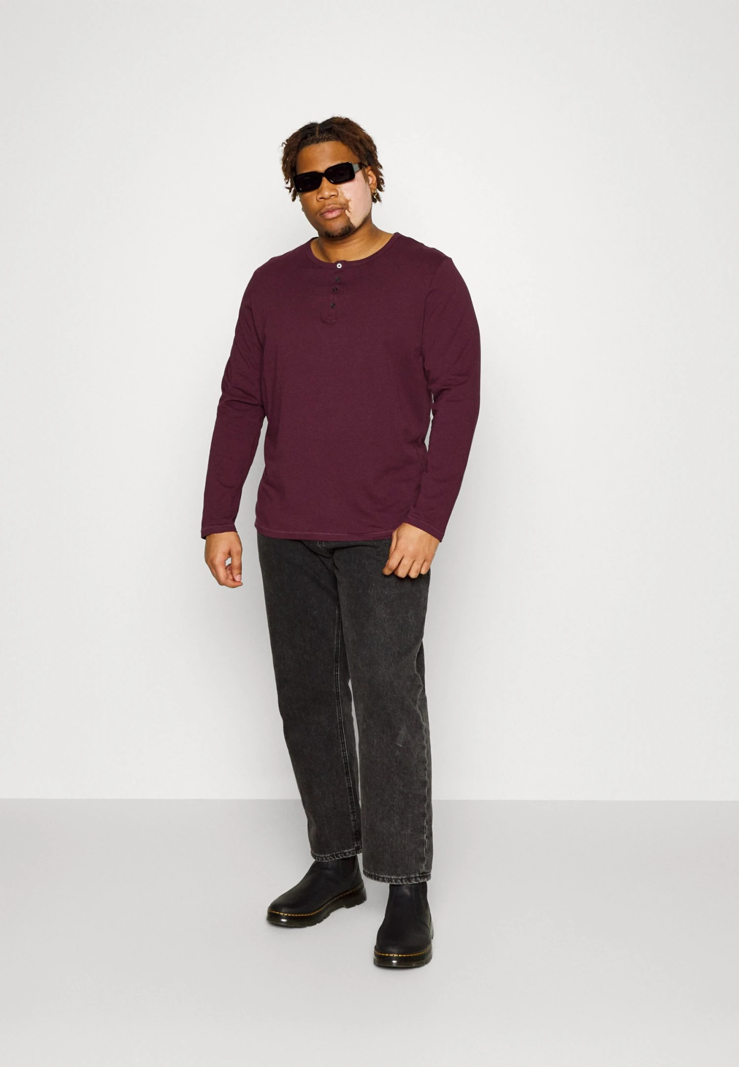 Pier One 2 Pack - Camiseta De Manga Larga - Dark Grey/Red 1 Pier One 2 Pack - Camiseta De Manga Larga - Dark Grey/Red