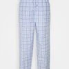 Pier One Pantalón De Pijama - Light Blue/White