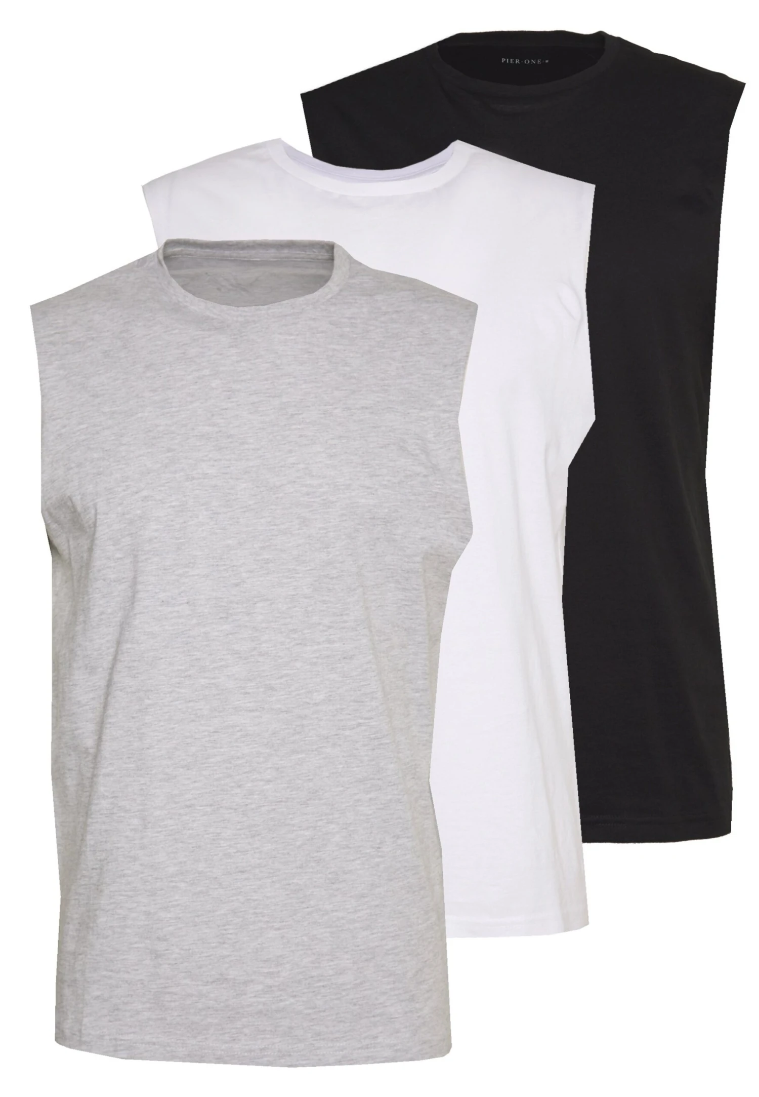 Pier One 3 Pack - Camiseta Básica - Grey/White/Black 7 Pier One 3 Pack - Camiseta Básica - Grey/White/Black - Imagen 7
