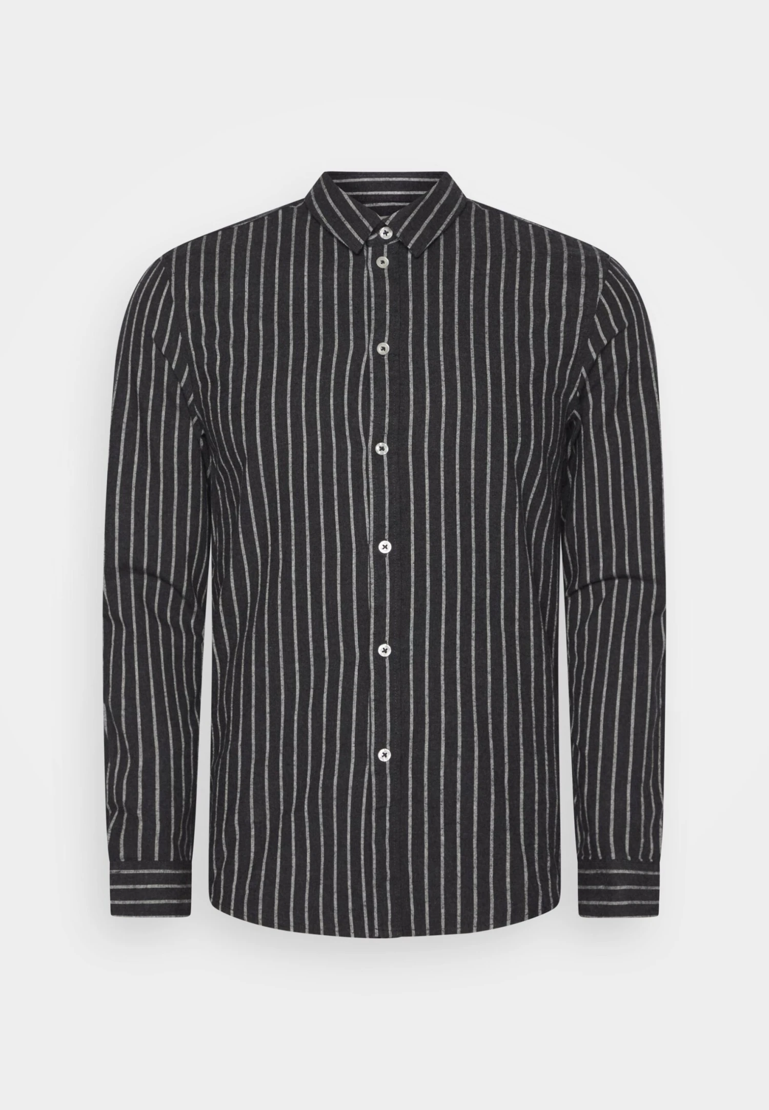 Pier One Flannel Stripes- Camisa - Dark Grey 1 Pier One Flannel Stripes- Camisa - Dark Grey