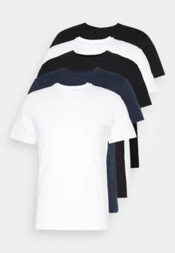 Pier One 5 Pack - Camiseta Básica - Black/White/Blue -Pier One Ventas f1b37127ec2d45f98139c878d4f29450