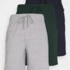 Pier One 3 Pack - Pantalón De Pijama - Dark Blue /Mottled Dark Grey/Dark Green