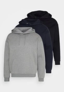 Pier One 3 Pack - Sudadera - Dark Blue/Black/Mottled Grey