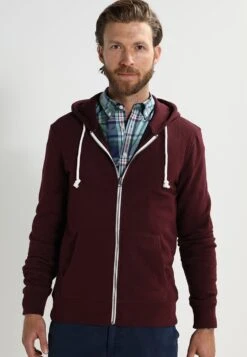 Pier One Sudadera Con Cremallera - Bordeaux Melange